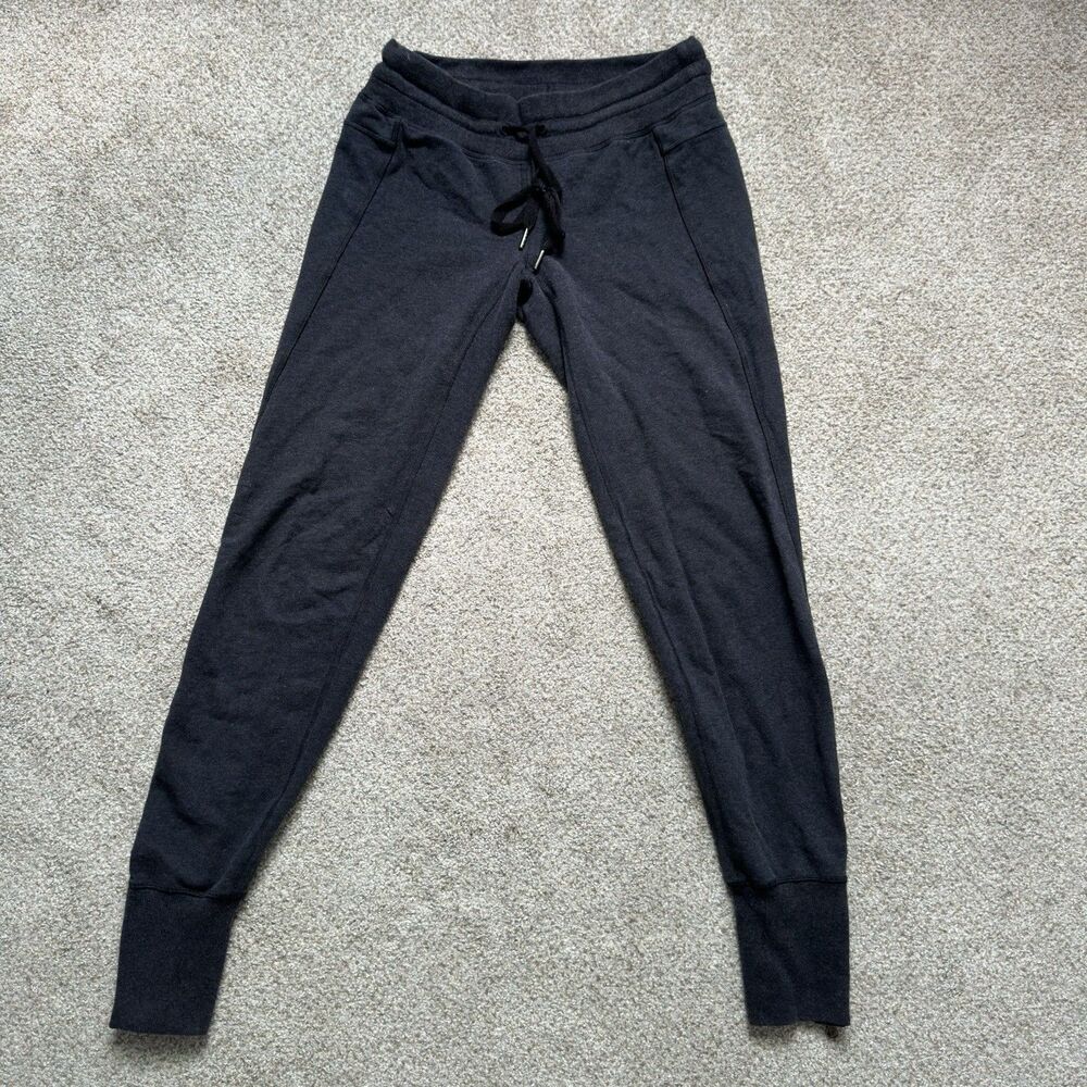 Lululemon Joggers Womens 6 Drawstring Sweatpants Ankle Zip Dark Grey